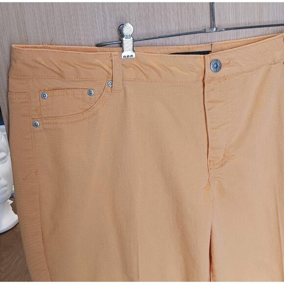 ASHLEY STEWART Sz 20 Women's Denim Stretch Jeans ~ Orange High Rise Straight Leg - Picture 3 of 5